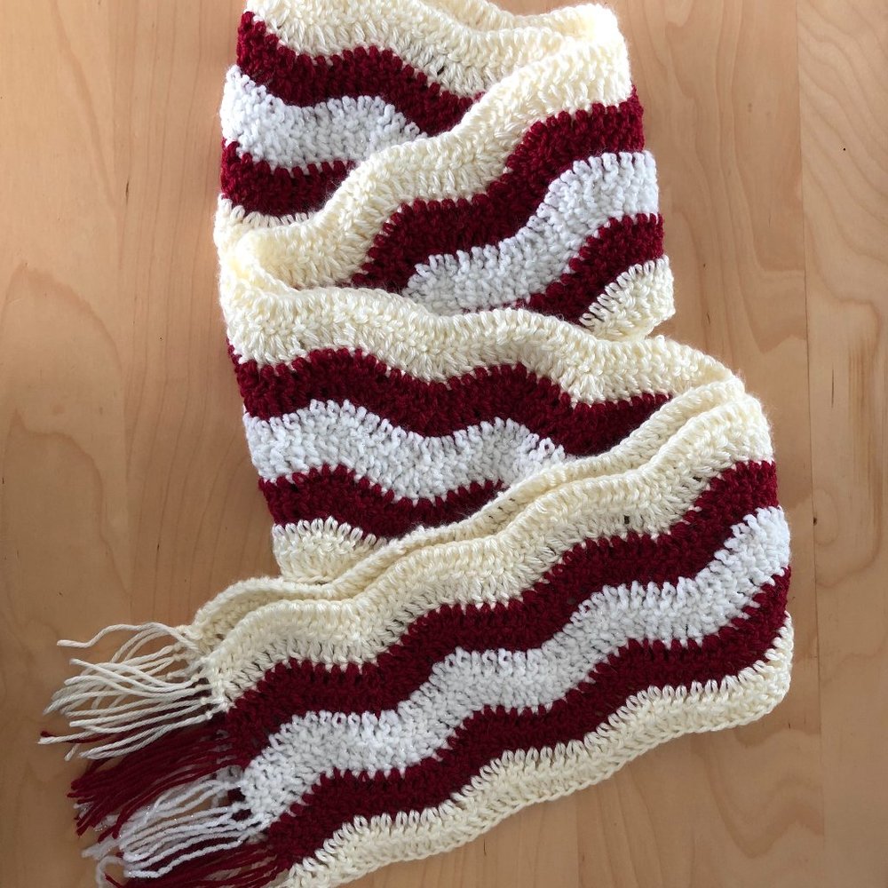 Handmade cozy scarf, Crochet unique and long scarf
